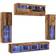 vidaXL 8 Piece TV Units with LED Old Wood Wall Cabinet