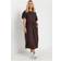 Yours Cotton Frill Sleeve Midaxi Dress - Brown