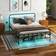 Homcom King with LED Lights and Charging Station Black Frame Bed