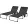 OutSunny Foldable Sun Lounger Set with Padded Seat 2 Pieces Black