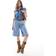 Pieces Longline Denim Shorts Mid - Blue