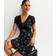 New Look Women's Floral Print Polka Dot Lace Trim Mini Dress - Black