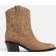 Stradivarius Split Leather Cowboy Ankle Boots - Beige