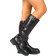 Shein Perfect With Sweater Style With Black Dress,Women's Fashion Casual Side Zipper Buckle Biker Boots, Black Rubber Shoes, Thick Heeled Western Style Booties For Fall And Winter