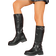 Shein Perfect With Sweater Style With Black Dress,Women's Fashion Casual Side Zipper Buckle Biker Boots, Black Rubber Shoes, Thick Heeled Western Style Booties For Fall And Winter