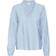 Kaffe Feminine Chambray Blouse with Flounce - Blue
