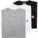 Moncler 3-Pack Logo T-Shirt - Grey/White/Black