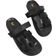 Shein Women Shoes Comfy Open Toe Flat Thick Soled Everyday Basic Slip-On PU Black Slippers Sliders Vacation Shoes Casual Shoes Beach Shoes Mother's Day Present
