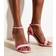 New Look Pink Textured Faux Leather Stiletto Sandals - Pink
