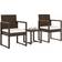 OutSunny 3-Piece Rattan with Acacia Wood White Bistro Set, 1 Table incl. 2 Chairs