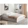 Beliani Contenitore Tessuto Dinan 160 x 200 cm Grigio Chiaro Letto con Struttura