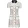 Self-Portrait Floral Lace Mini Shirtdress - White