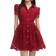 Self-Portrait Burgundy Floral Lace Mini Shirtdress - Red
