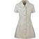 Self-Portrait Cream Collared Denim Mini Dress - White