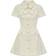 Self-Portrait Cream Collared Denim Mini Dress - White