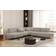 Fun-Möbel Ecksofa Designersofa Valencia Stoff Noel Hellgrau Sofa
