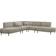 Fun-Möbel Ecksofa Designersofa Valencia Stoff Noel Hellgrau Sofa