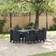 vidaXL 7 Piece Garden Anthracite Poly Rattan Patio Dining Set, 1 Table incl. 6 Chairs