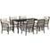 vidaXL 7 Piece Garden Brown Poly Rattan Patio Dining Set, 1 Table incl. 6 Chairs