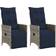 vidaXL Reclining Garden Chairs 2 Pcs Grey Poly Rattan