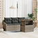 vidaXL 5 Piece Garden Grey Poly Rattan Acacia Patio Dining Set