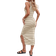 Shein LUNE Black & White Striped Slim-Fit Side Slit Midi Dress, Casual Summer Holiday/Office Wear