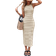 Shein LUNE Black & White Striped Slim-Fit Side Slit Midi Dress, Casual Summer Holiday/Office Wear