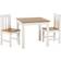 SECONIQUE Ludlow White/Oak Lacquer Dining Set 80x80cm 3pcs