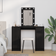 vidaXL with Led Lights Black Oak Dressing Table