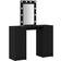 vidaXL Makeupbord Med LED Lys Sort Eg 102x33x135 cm Toiletbord