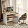 Homcom Sicily Compact Computer Table with Keyboard Tray and Drawer Oak Writing Desk