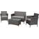 B&Q Derry Matt Outdoor Lounge Set, 1 Table incl. 2 Chairs & 1 Sofas