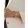 Shein 2pcs/Set Fashion Classic Style White/Brown Clover Bracelets Valentines