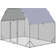 Pawhut Chicken Run with Roof, Chicken Coop for 4-6 Chickens, Hen House Duck Pen