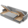 Mebligo Scandinavian Gray Sofa 294cm 4 personers