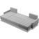 Mebligo Scandinavian Gray Sofa 294cm 4 personers