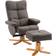 Homcom Recliner Chair and Footstool PU Brown Armchair 99cm