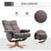 Homcom Recliner Chair and Footstool PU Brown Armchair 99cm