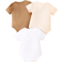 Shein Newborn Baby Girl Summer Cartoon Print Letter Pattern Short Sleeve Romper - White/Apricot Brown