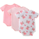 Shein Newborn Baby 3pcs Cartoon & Floral Print Bodysuit