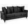 Beliani Bornholm Black Sofa 197cm 3 Seater