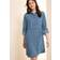 Cecil Midikleid Lyocell Kleid Langarm Bündchen - Blau