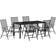 vidaXL 7 Piece Garden Anthracite Steel Patio Dining Set, 1 Table incl. 6 Chairs