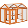 Pawhut Wooden Chicken Run Combinable Design with Perches 4.6' x 2.8 Orange
