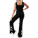 Shein Girls Summer Sleeveless Bow Design Casual Jumpsuit - Black/White