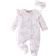 Shein Long Sleeve Footie Jumpsuit With Headband - White/Pink