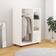 vidaXL Engineered Wood White High Gloss Garderob 80x110cm