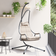 vidaXL Hanging Chair with Stand and Cushion Taupe Steel