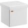 Deuba Foldable Lid Upholstered White Sitzhocker 38cm