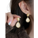 Shein 3 pairs of vintage elegant, soft earrings with amber resin inlay, high-quality, versatile set for everyday wear, party, wedding, autumn/winter